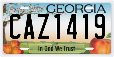 GA license plate CAZ1419