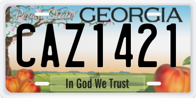 GA license plate CAZ1421