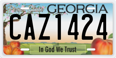 GA license plate CAZ1424