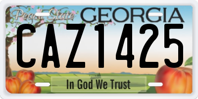 GA license plate CAZ1425