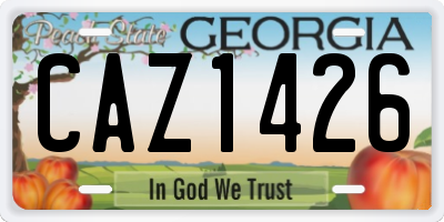 GA license plate CAZ1426