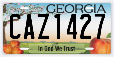 GA license plate CAZ1427