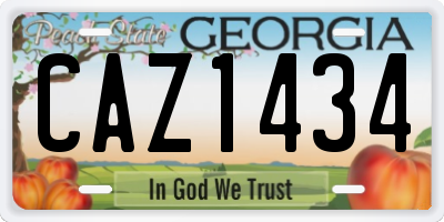 GA license plate CAZ1434