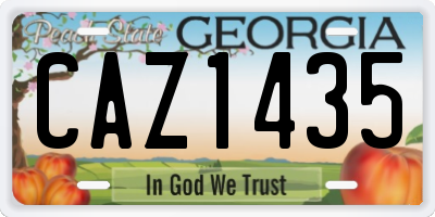 GA license plate CAZ1435