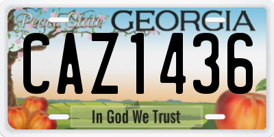 GA license plate CAZ1436