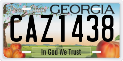 GA license plate CAZ1438