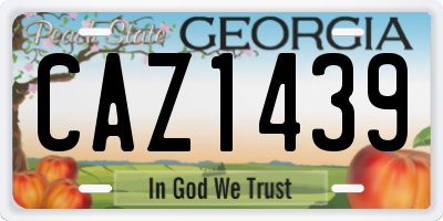 GA license plate CAZ1439