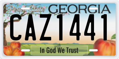 GA license plate CAZ1441