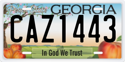 GA license plate CAZ1443