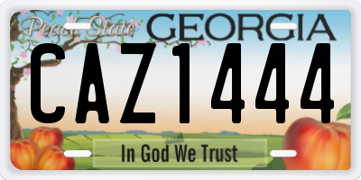 GA license plate CAZ1444