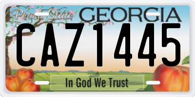 GA license plate CAZ1445