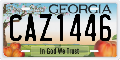 GA license plate CAZ1446