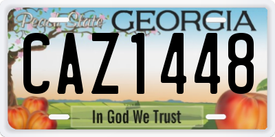 GA license plate CAZ1448