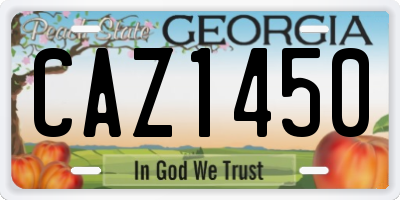 GA license plate CAZ1450