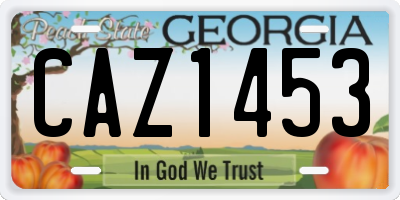 GA license plate CAZ1453