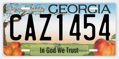 GA license plate CAZ1454