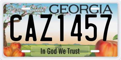 GA license plate CAZ1457