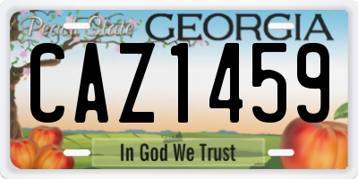 GA license plate CAZ1459