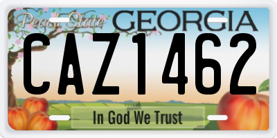 GA license plate CAZ1462