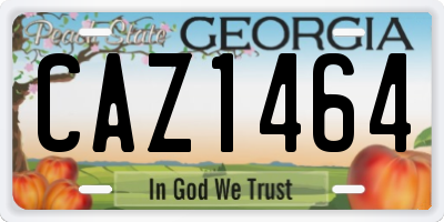 GA license plate CAZ1464