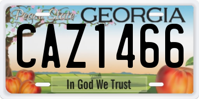 GA license plate CAZ1466