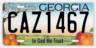 GA license plate CAZ1467