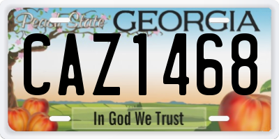 GA license plate CAZ1468