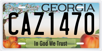 GA license plate CAZ1470