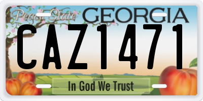 GA license plate CAZ1471