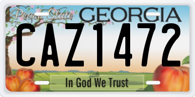 GA license plate CAZ1472