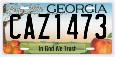 GA license plate CAZ1473