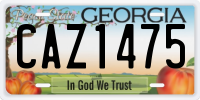 GA license plate CAZ1475