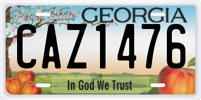 GA license plate CAZ1476