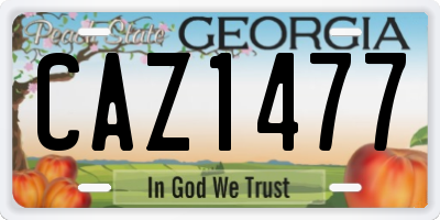 GA license plate CAZ1477