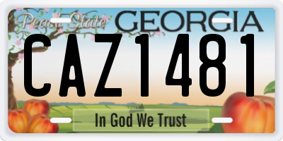 GA license plate CAZ1481