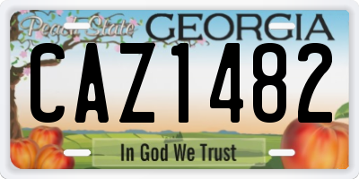 GA license plate CAZ1482