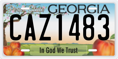 GA license plate CAZ1483