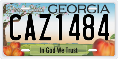 GA license plate CAZ1484