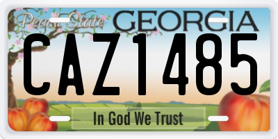 GA license plate CAZ1485