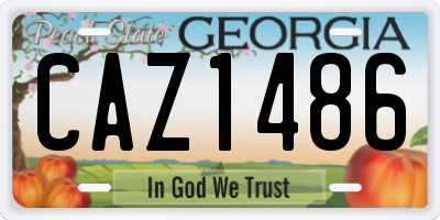 GA license plate CAZ1486