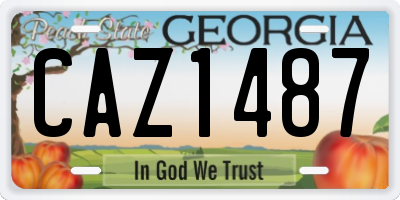 GA license plate CAZ1487