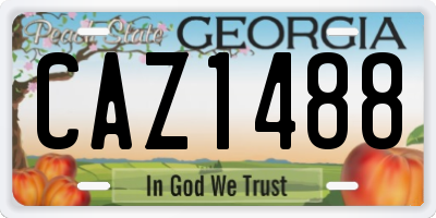 GA license plate CAZ1488