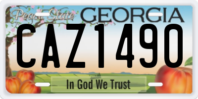 GA license plate CAZ1490