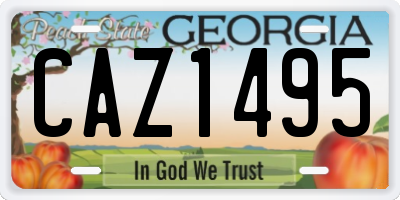 GA license plate CAZ1495