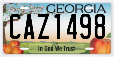 GA license plate CAZ1498