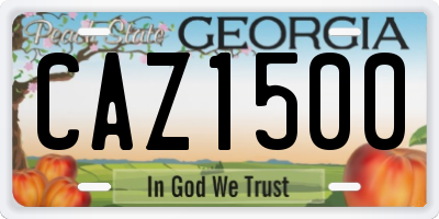 GA license plate CAZ1500