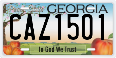 GA license plate CAZ1501