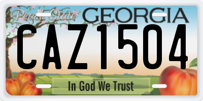 GA license plate CAZ1504