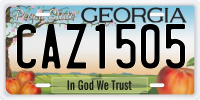 GA license plate CAZ1505