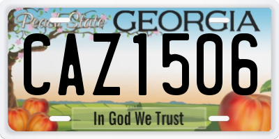 GA license plate CAZ1506